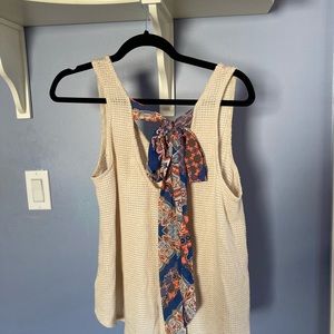 Cropped Scarf Back Tank Top
